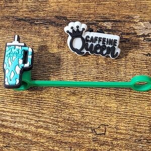 2 for $5 Item: Drinks Themed Straw Topper & Pen Clip Set New!